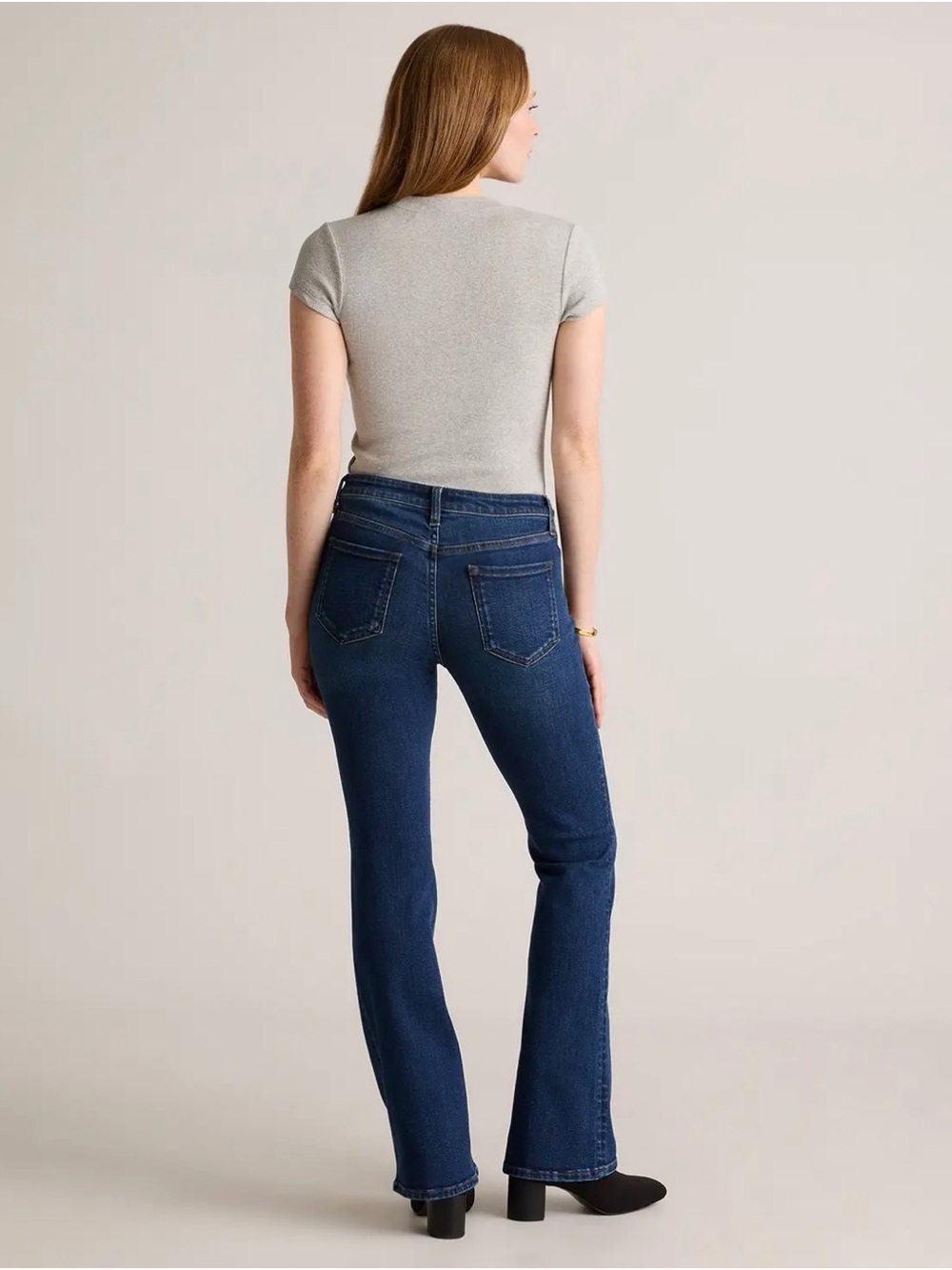 Quince Luna Stretch Flare Jeans - Midnight Blue - Picture 2 of 5